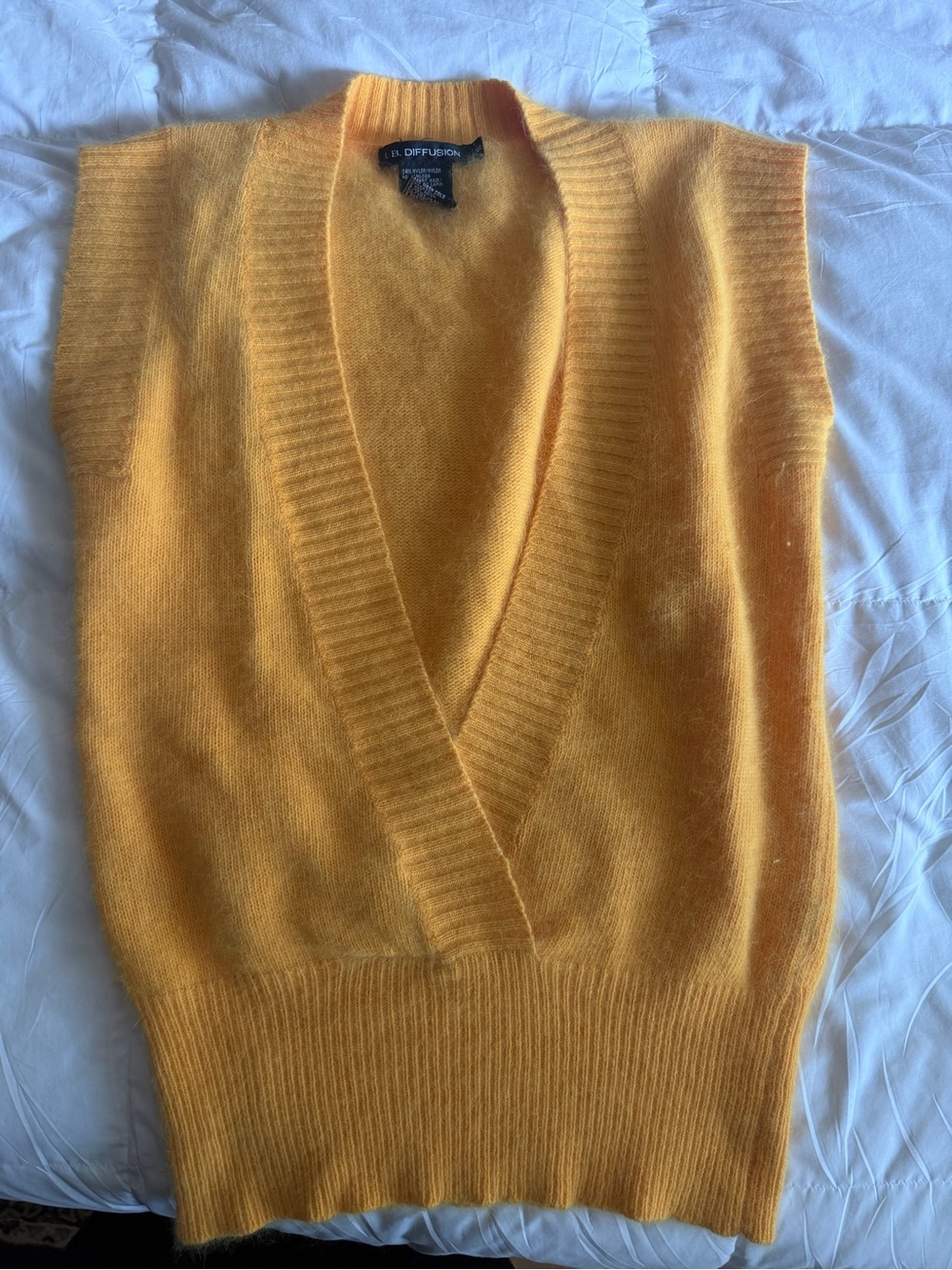 🐇 Angora Wool Vintage Wrap Sweater by I.B Diffusion - Pristine Yellow